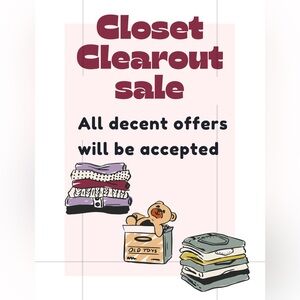 Moving Sale!!!! Closet Clearout!!!